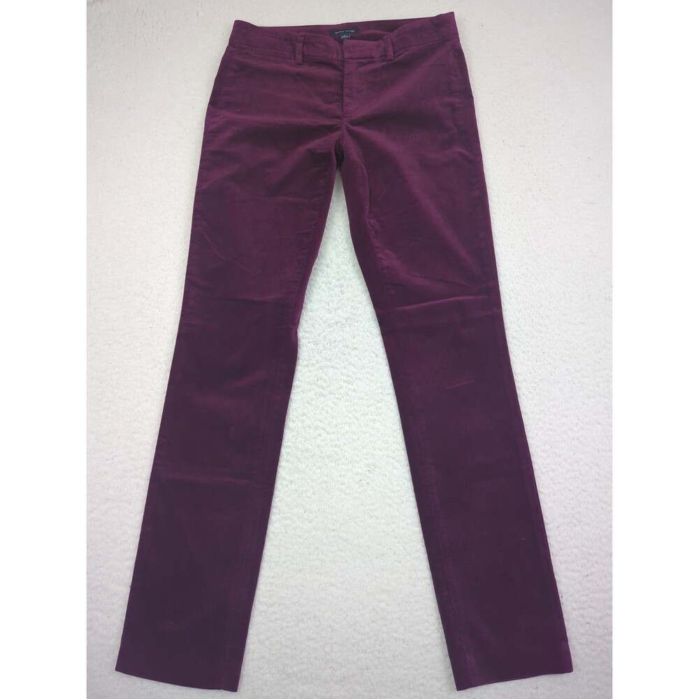 Tommy Hilfiger Womens Sz 4 Velvet Ankle Leg Ankle Stretch Pants Burgundy